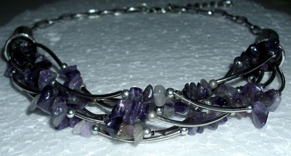 Tr&egrave;s joli Collier argent / am&eacute;thyste Bijoux et montres
