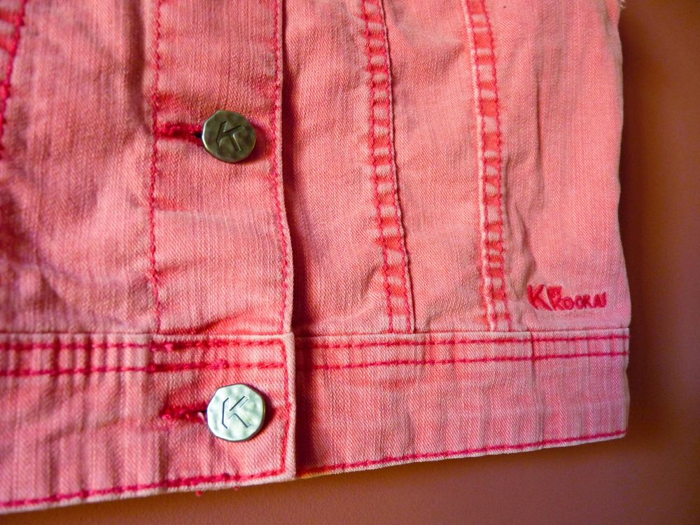 Veste jean Fille Kooka&iuml; sans manches 12 ans TBE rose Vêtements enfants