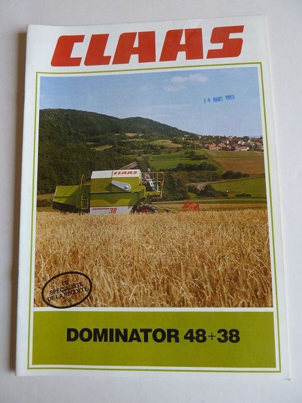 Prospectus moissonneuses CLAAS DOMINATOR 48 et38 