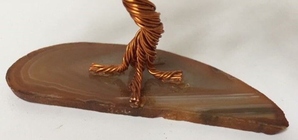 Mini sculpture, arbre, en fil de cuivre, artisanal, H-10cm Décoration