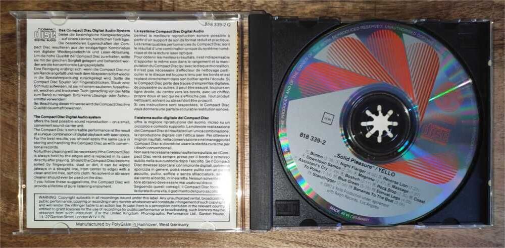 Yello Solid Pleasure CD CD et vinyles
