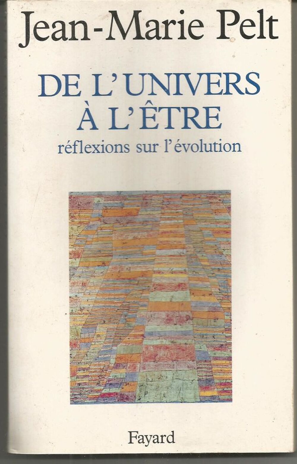 J M PELT De l'univers &agrave; l'&ecirc;tre, r&eacute;flexions sur l'&eacute;volution Livres et BD