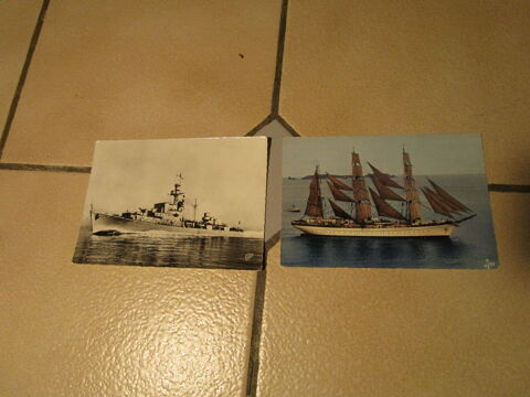 CARTE POSTALE BATEAU MILITAIRE ESCORTEUR LE PICARD + VOILIER 5 Villepinte (93)