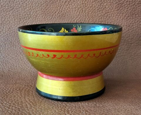 bol d�coratif en bois laqu� noir rouge or  Khokhloma  4 Carnon Plage (34)