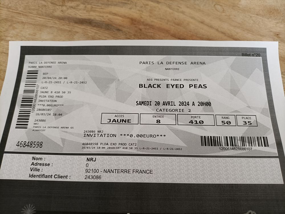 Black eye peas Billetterie