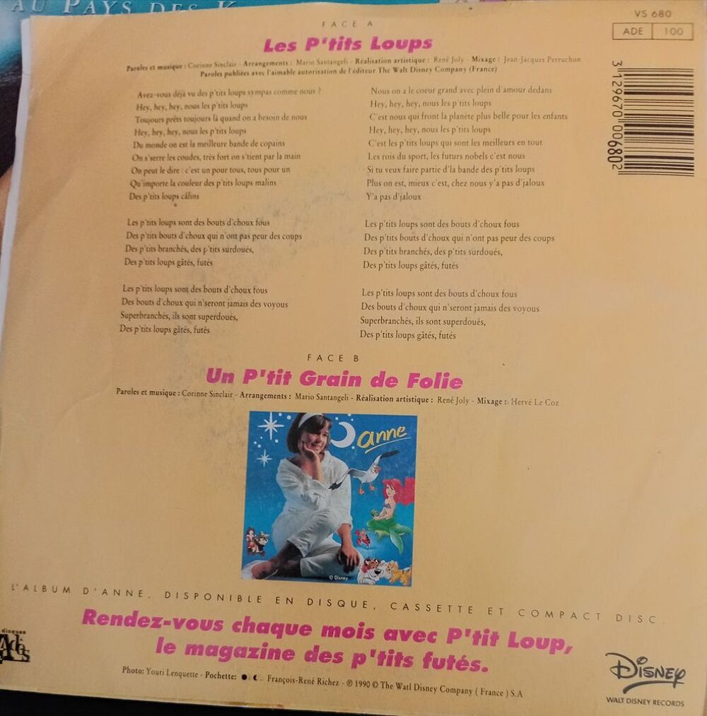 ANNE / 4X DISQUES VYNIL 45 TOURS CD et vinyles