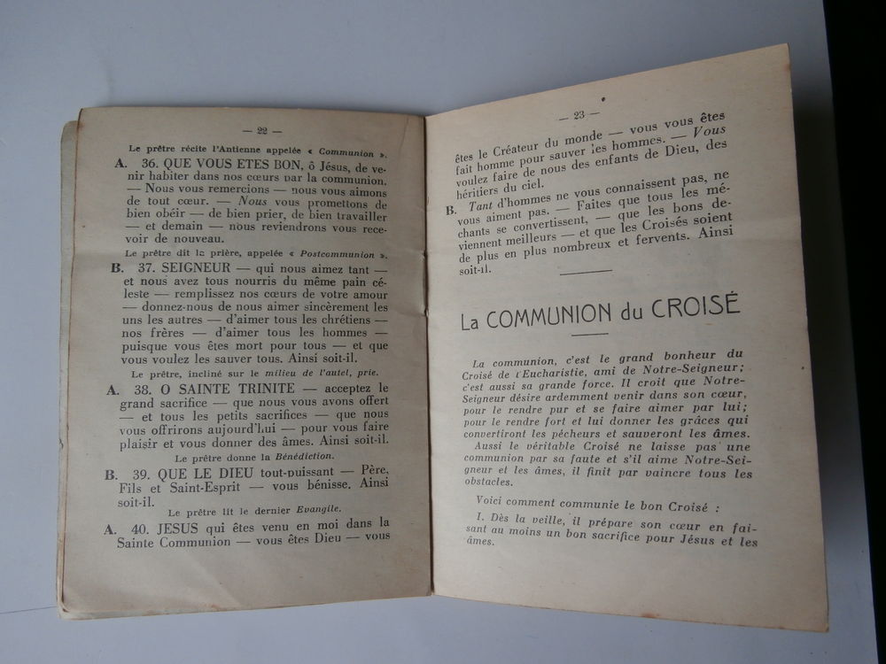 LA MESSE du CROIS&Eacute;. APOSTOLAT DE LA PRI&Egrave;RE-TOULOUSE. 1936 Livres et BD