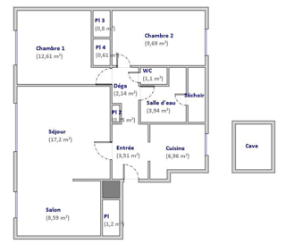  Appartement � vendre 4 pi�ces 68 m�