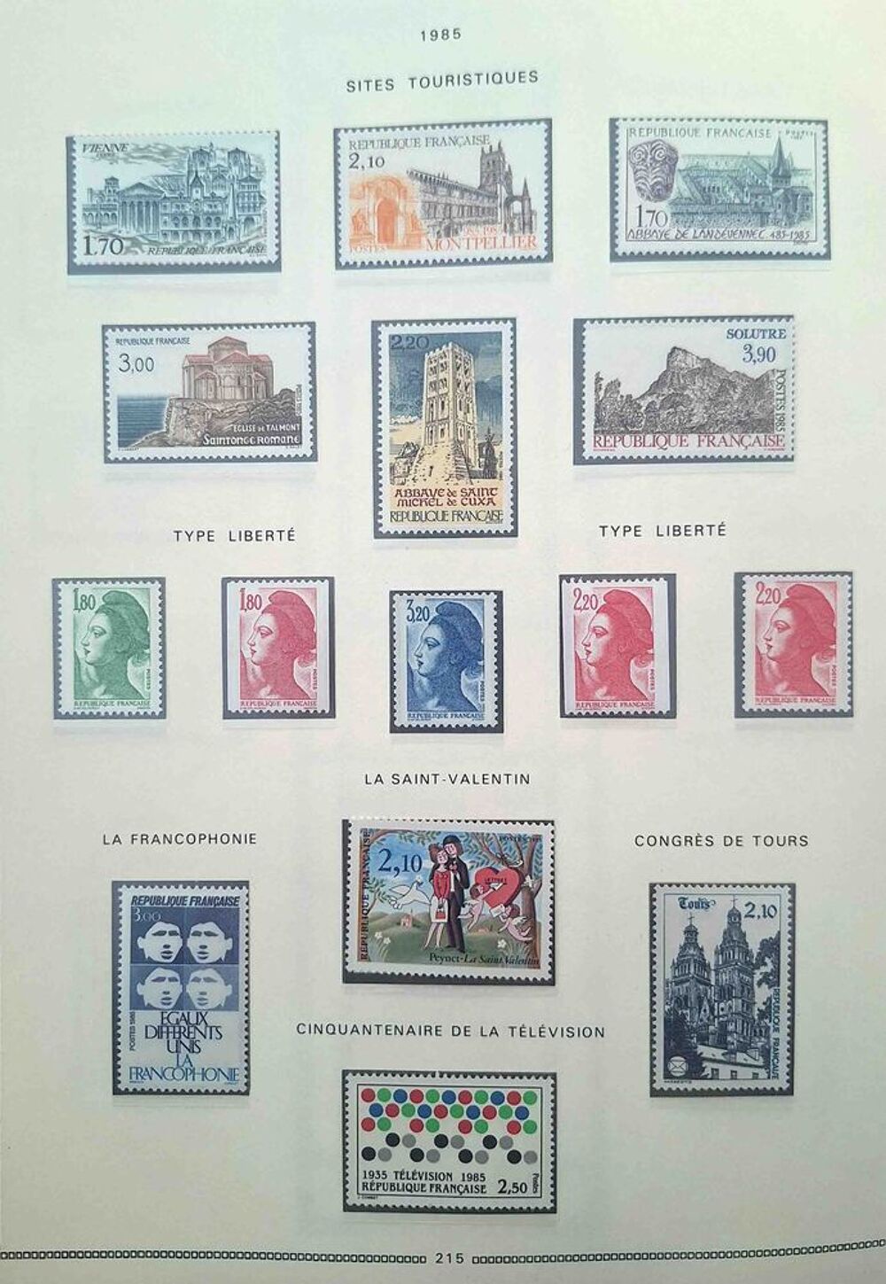 S&eacute;rie de timbres de collection de France F6 