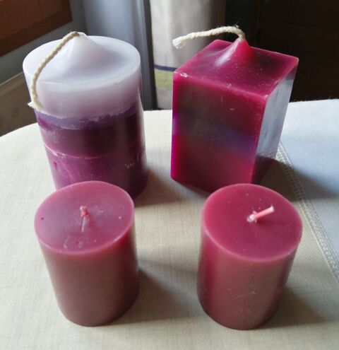 LOT de 4 BOUGIES BORDEAUX	 5 Nevers (58)