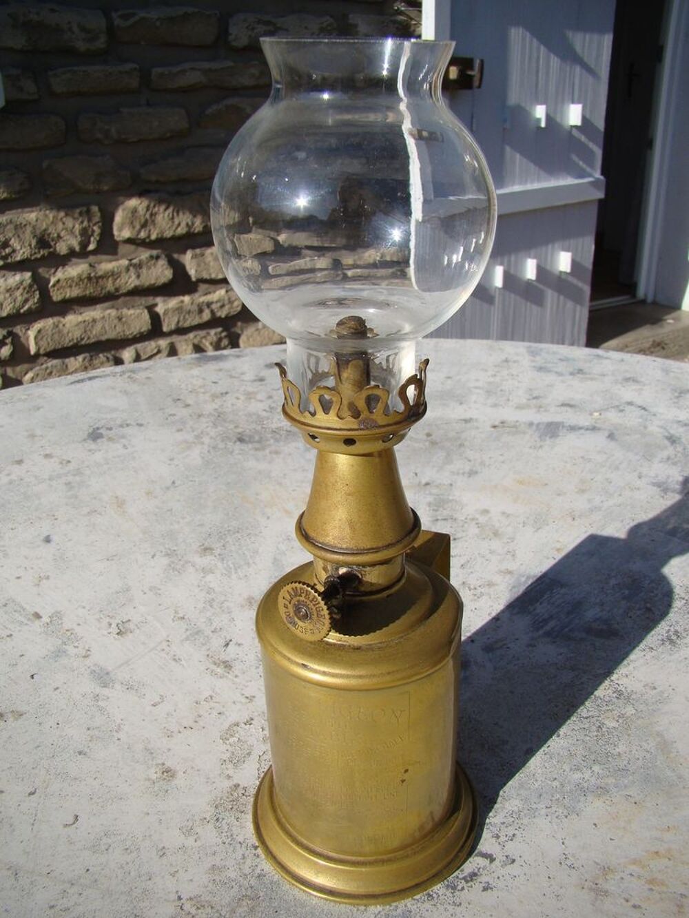 Ancienne lampe PIGEON en laiton - Epoque 1900
