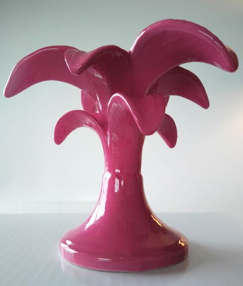 Bougeoir palmier rose design italien en cramique 15 La Rochelle (17)