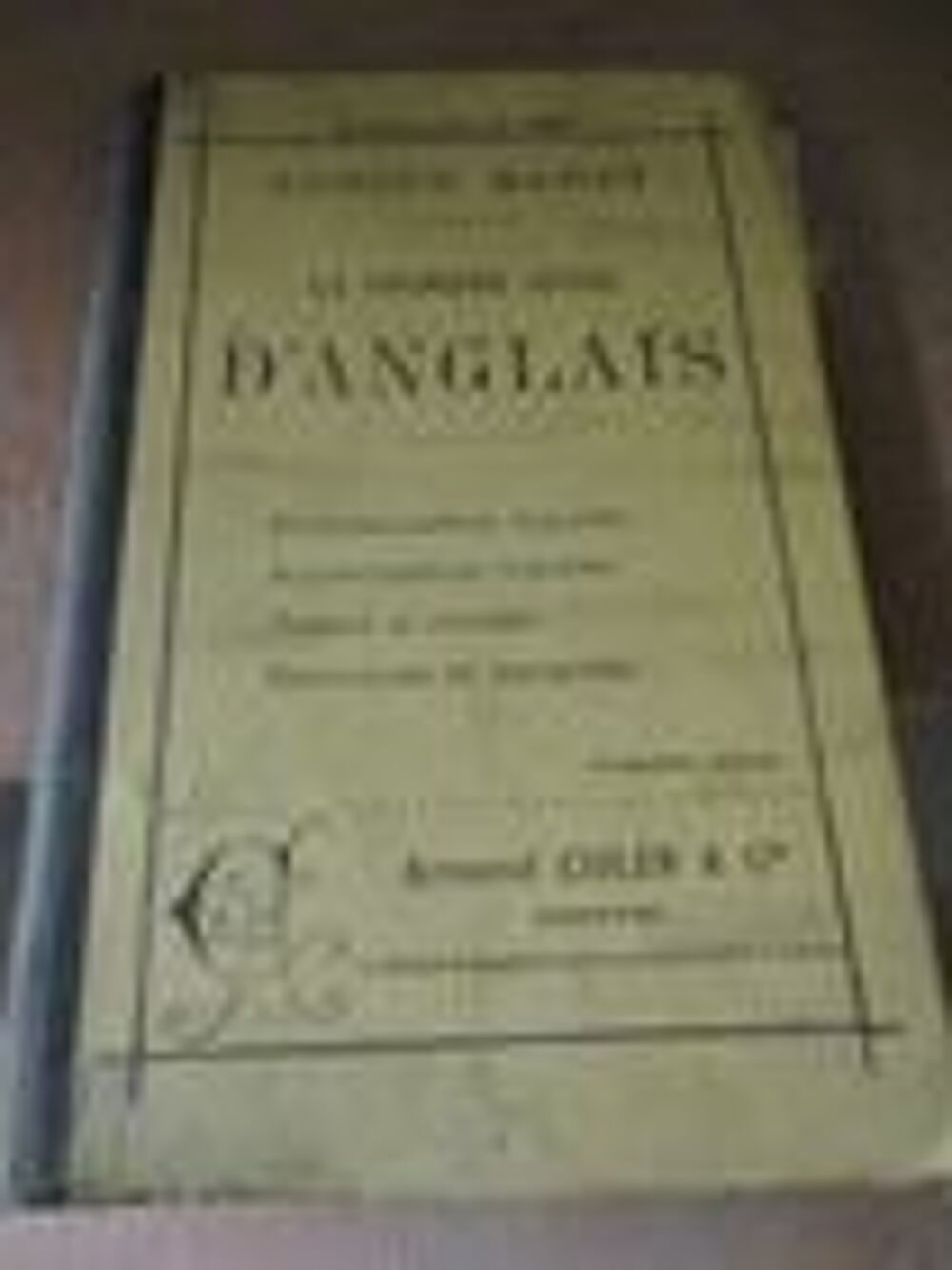 La premi&egrave;re ann&eacute;e d anglais 1894 