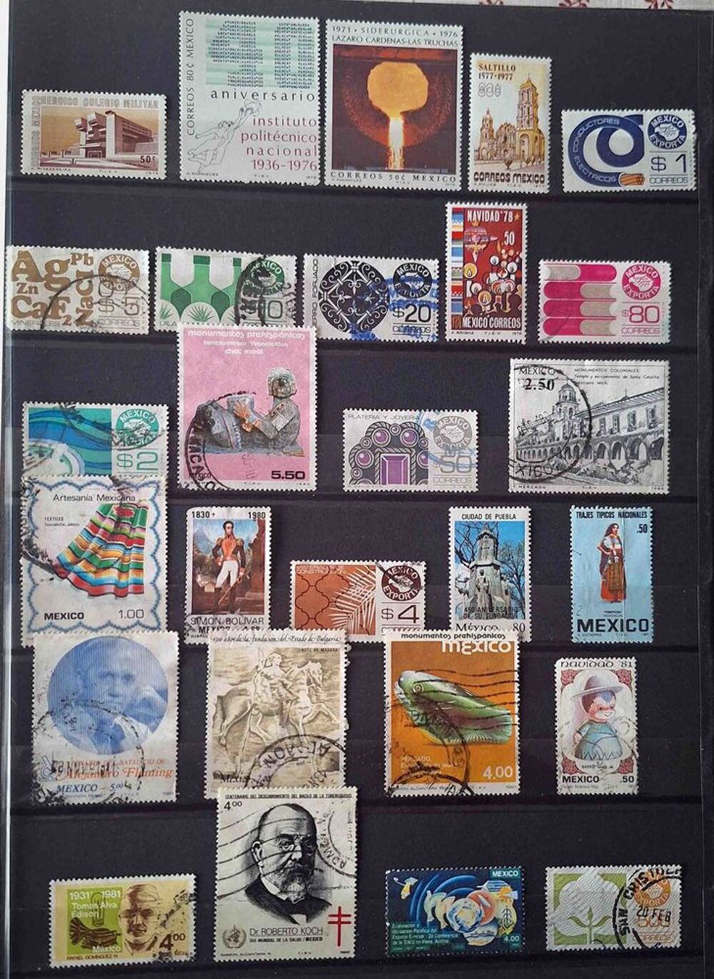 S&eacute;rie de timbres de collection du Mexique 