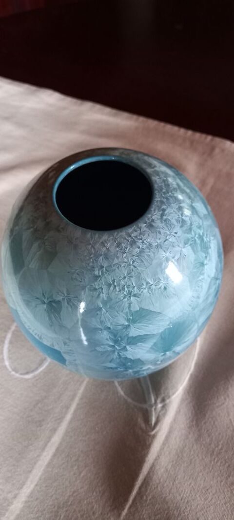 Vase Hélène LAIZÉ Saint-Cyr-Sur-Loire H.L.Z. Grès cristallne 160 Cranves-Sales (74)