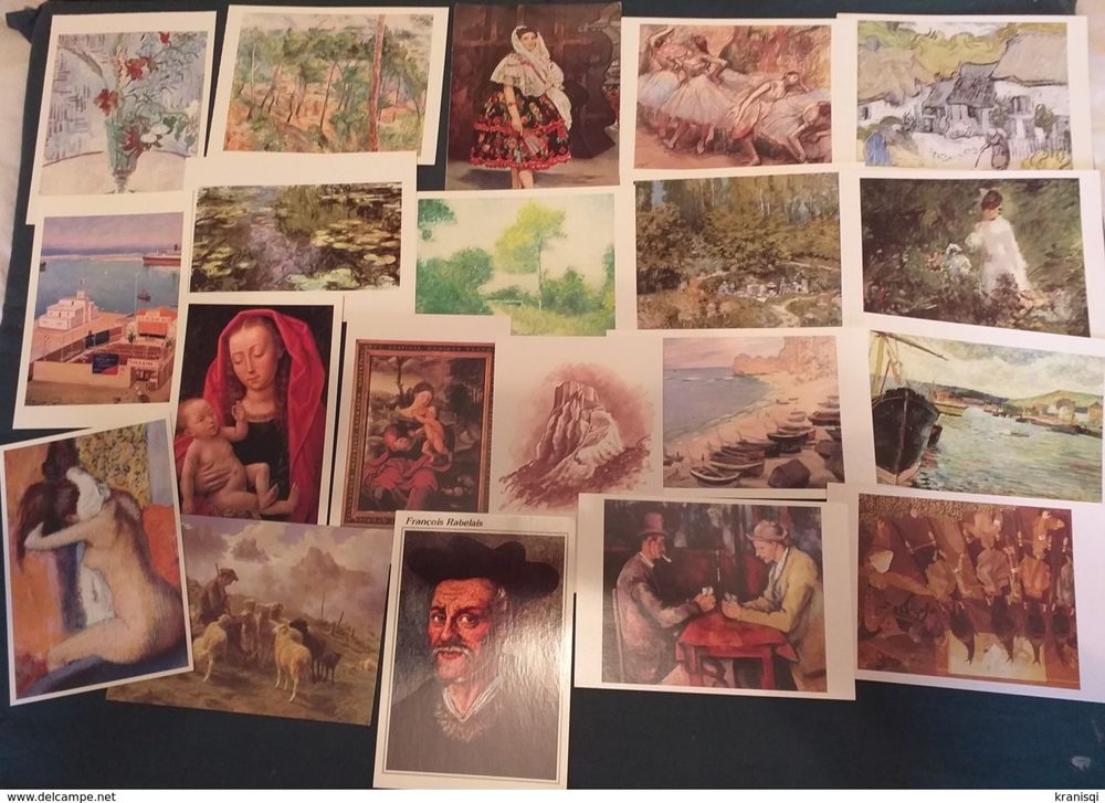 lot de 51 cartes neuves reproduction de peinture et divers 
