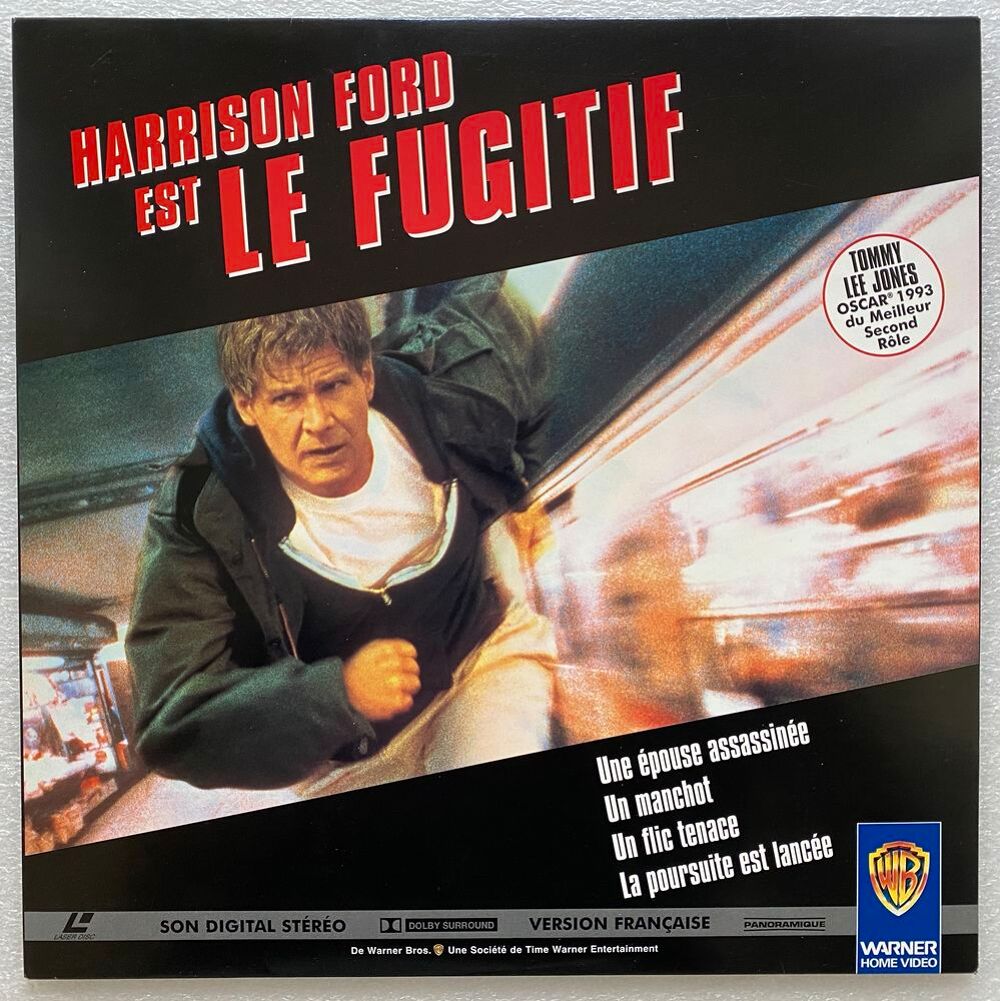 LASERDISC - LE FUGITIF - WB VF PAL - Harrison Ford, Tommy Le DVD et blu-ray