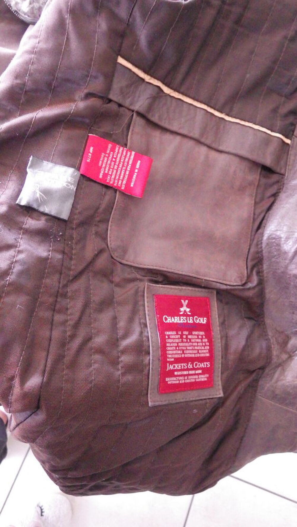 Manteau en cuir Charles le Golf XL Vêtements