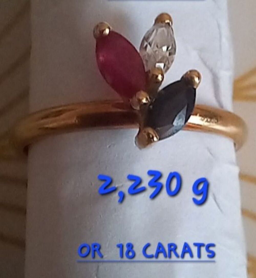 Bague or 18 c. Bijoux et montres