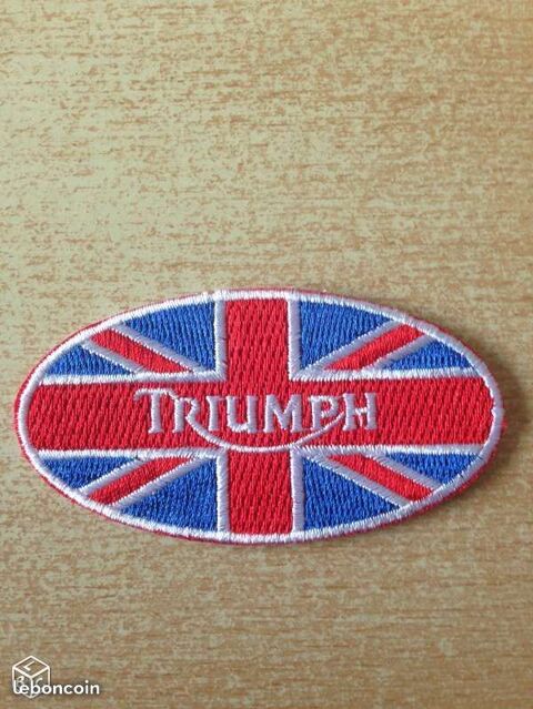Ecusson brodé patch triumph motorcycle 7,5x4 cm 5 Carnon Plage (34)
