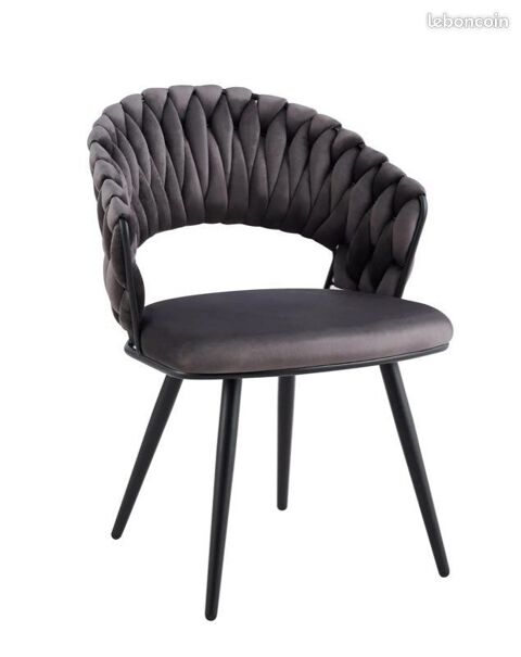 Lot de 2 chaise carolina pieds metal noir velours anthracite 160 Aulnay-sous-Bois (93)