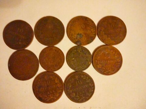 lot de 10 anciennes pi�ces de monnaie  Italie 5 Cr�hange (57)