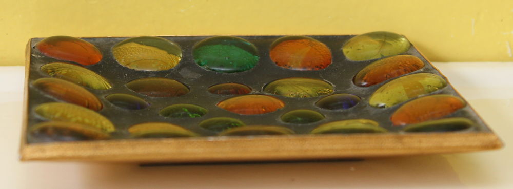 Vide poches cabochons en verre &eacute;maill&eacute; vintage 60 Décoration
