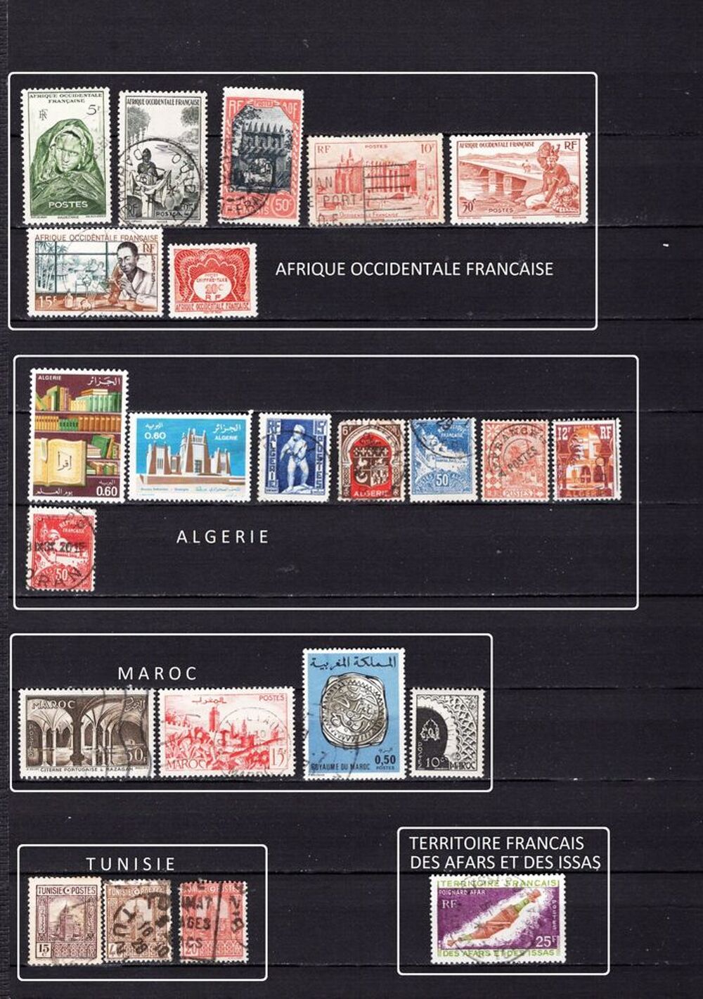 149 timbres de PAYS d'AFRIQUE 