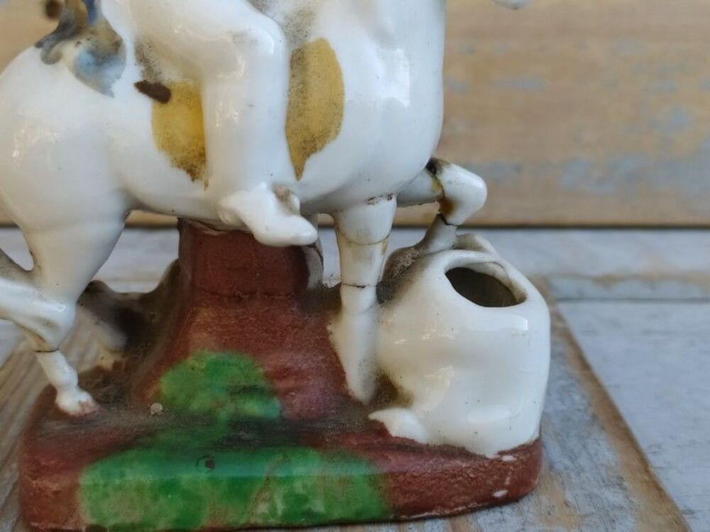 Ancien Encrier en Porcelaine Napol&eacute;on Bonaparte &agrave; Cheval 
