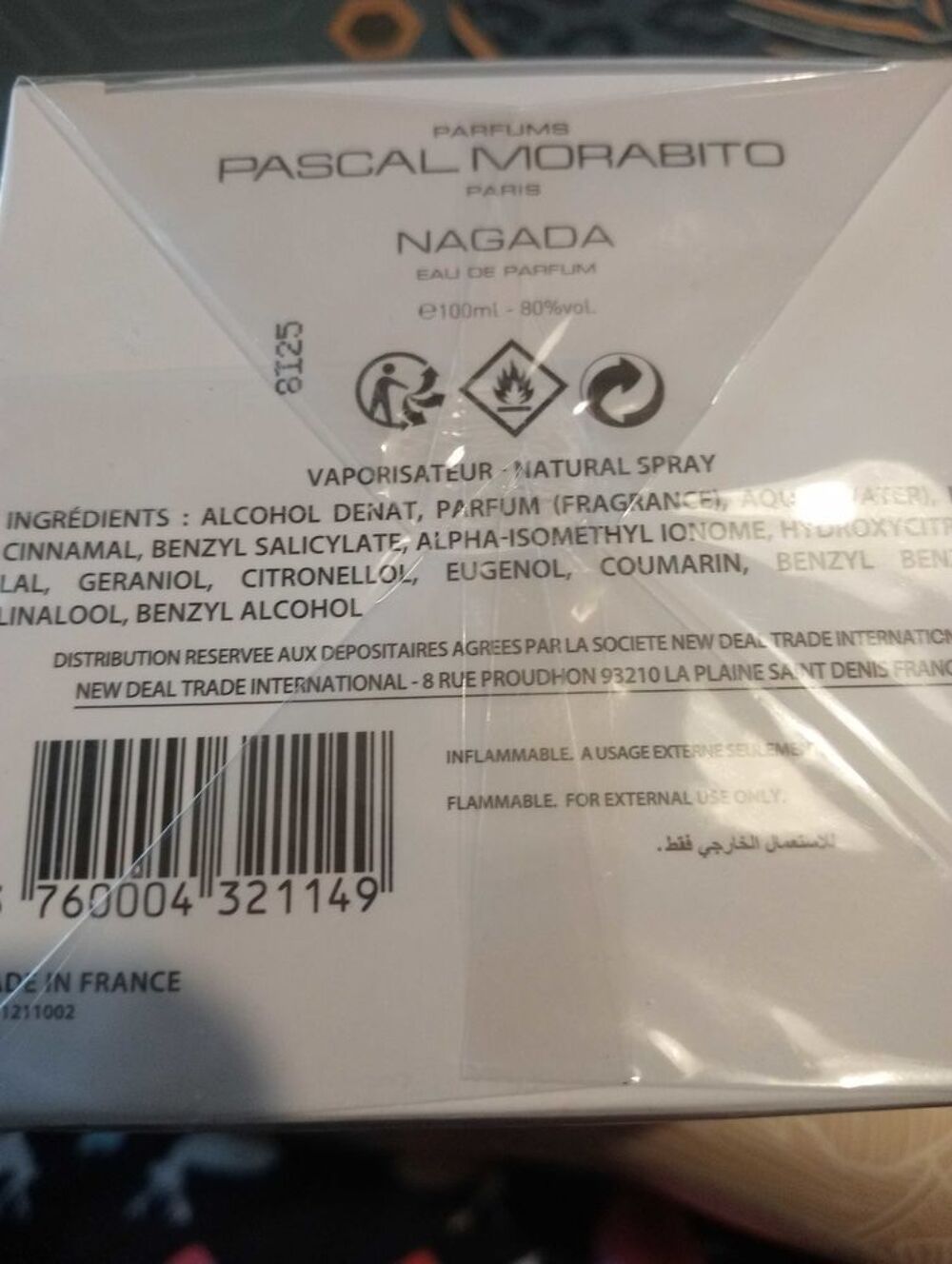 Eau de parfum spray 100 ml Pascal Morabito NAGADA. sous blister ' 