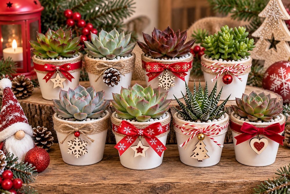 Plantes succulentes et compositions – No&euml;l mariage bapt&ecirc;me Jardin
