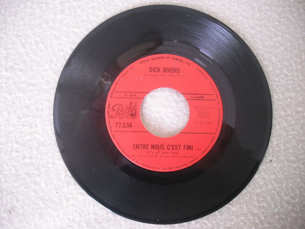 DICK RIVERS canadien entre nous c'est fini CD et vinyles