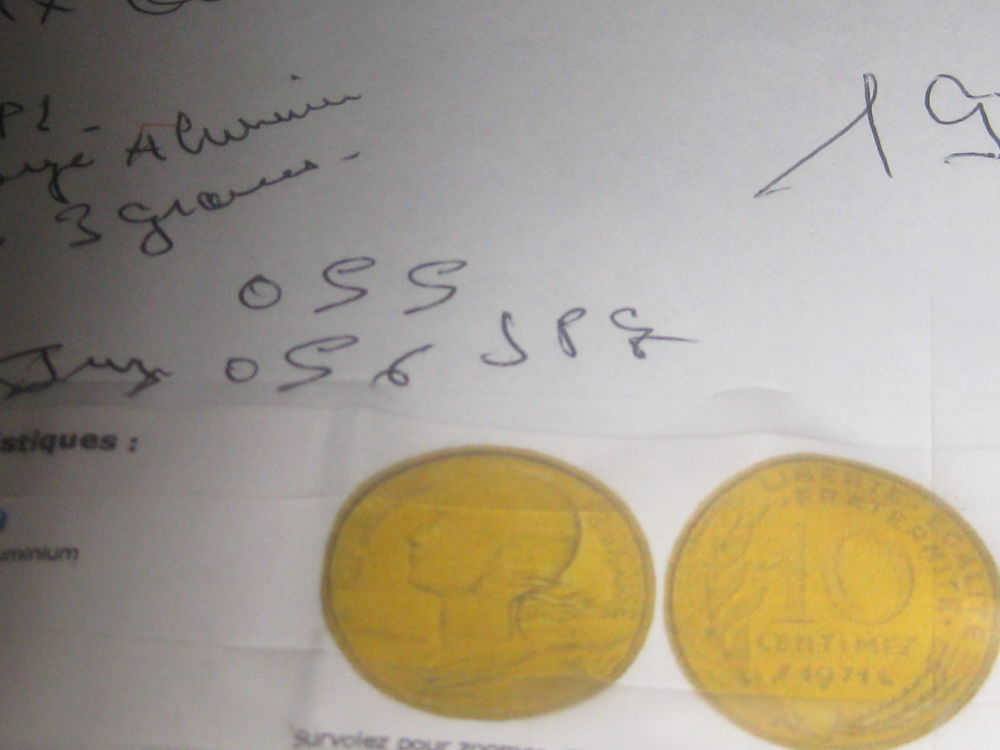 pi&eacute;ces de 10 centimes de francs 1971 bronz alumignium 