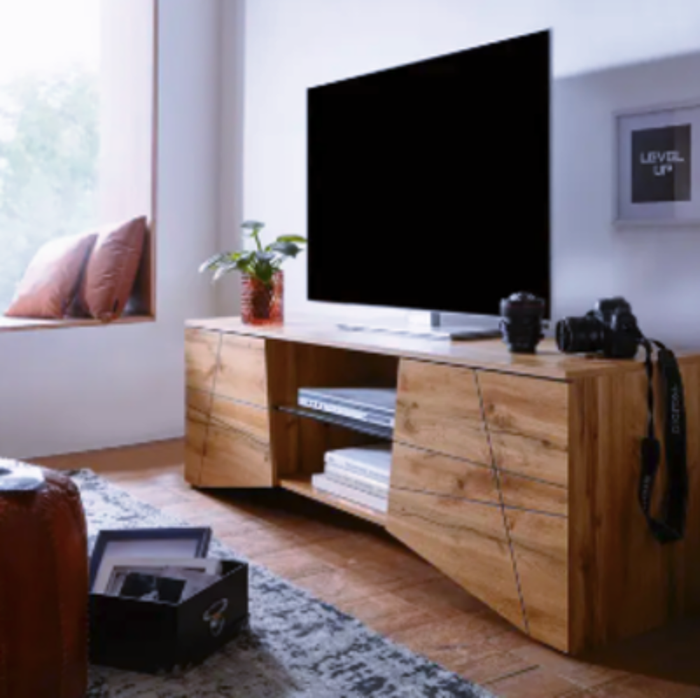 Meuble TV bois rainur&eacute; ? Style naturel et minimaliste Meubles