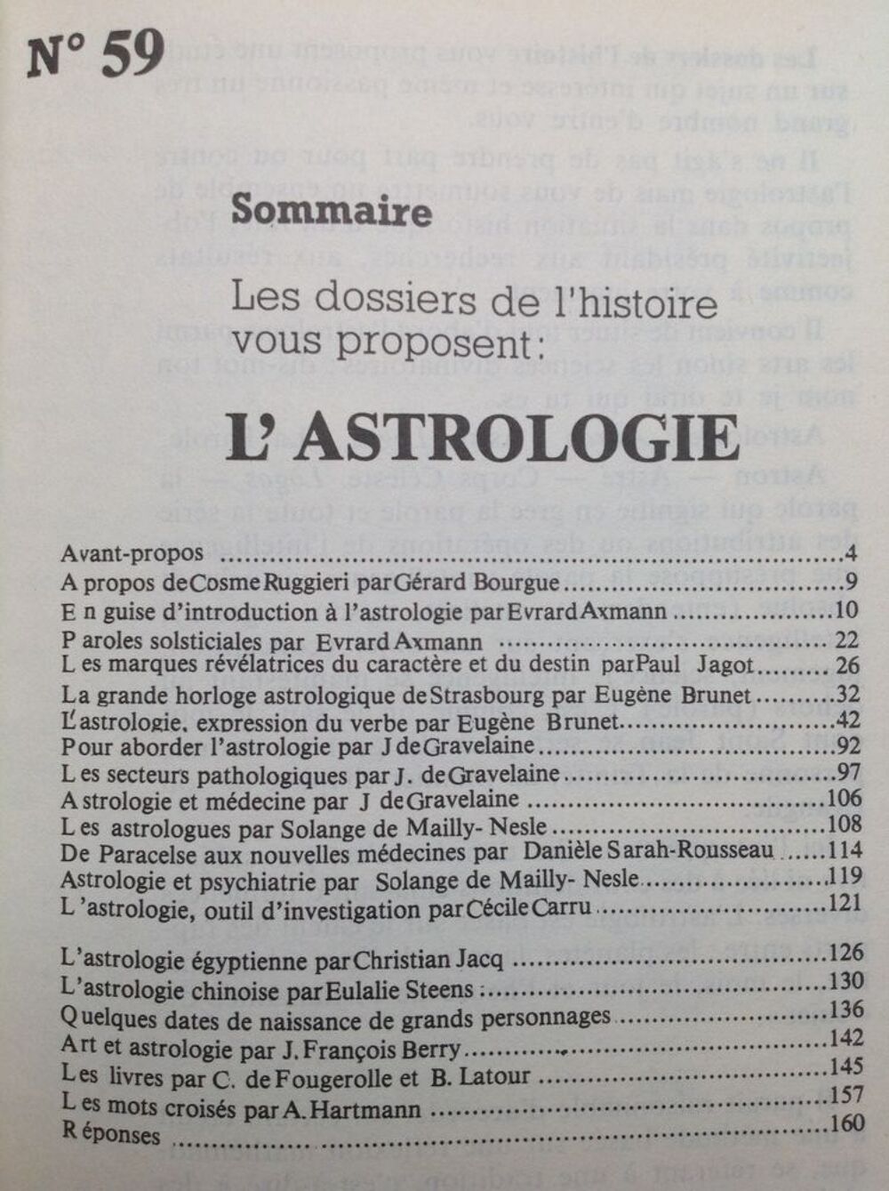 LES DOSSIERS DE L'HISTOIRE L'ASTROLOGIE
Livres et BD