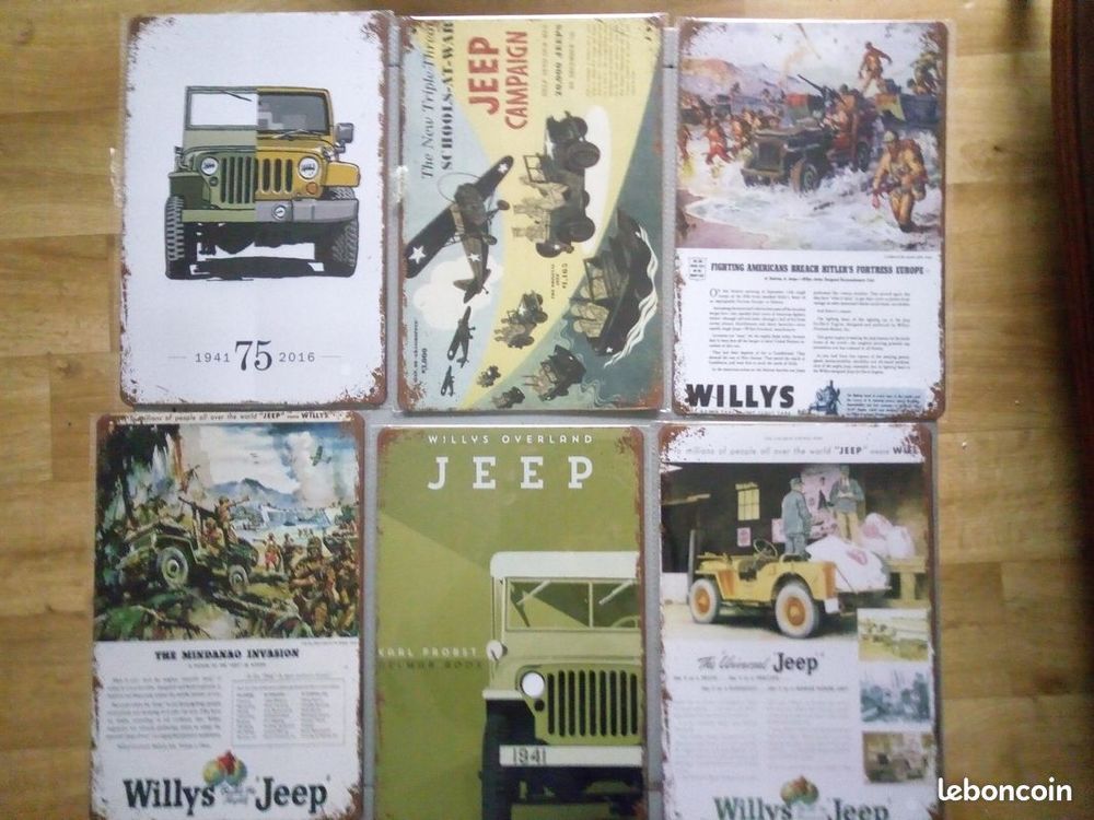 PLAQUE METAL JEEP VOITURE 30 CM PAR 20 CM Décoration