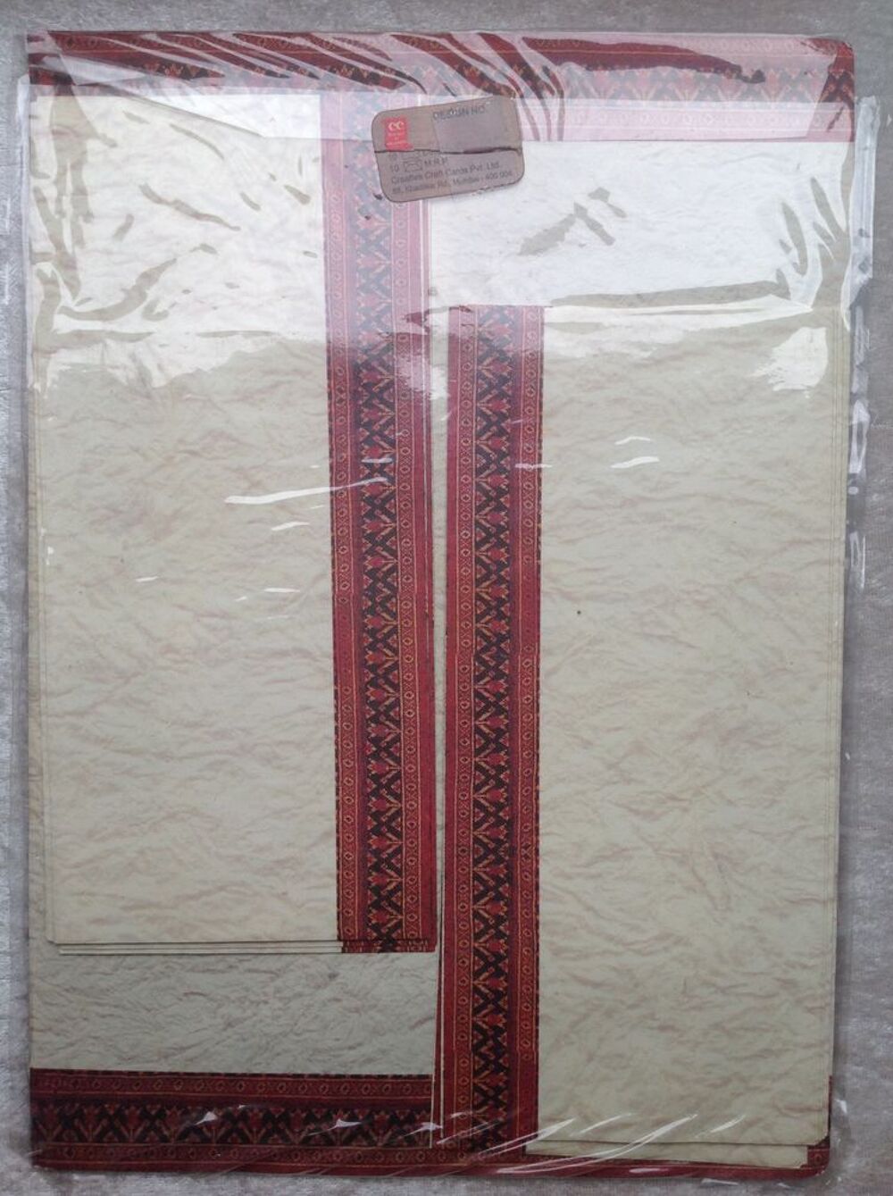 PAPIER A? LETTRES + ENVELOPPES MOTIF TAPIS ROUGE Maroquinerie