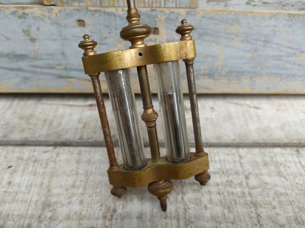 Ancien Balancier de Pendule Horloge Ponchon pour Mouvement 