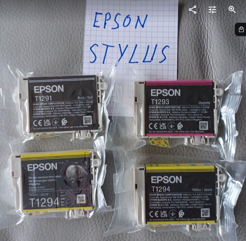 4 cartouches ENCRE EPSON STYLUS. Matériel informatique