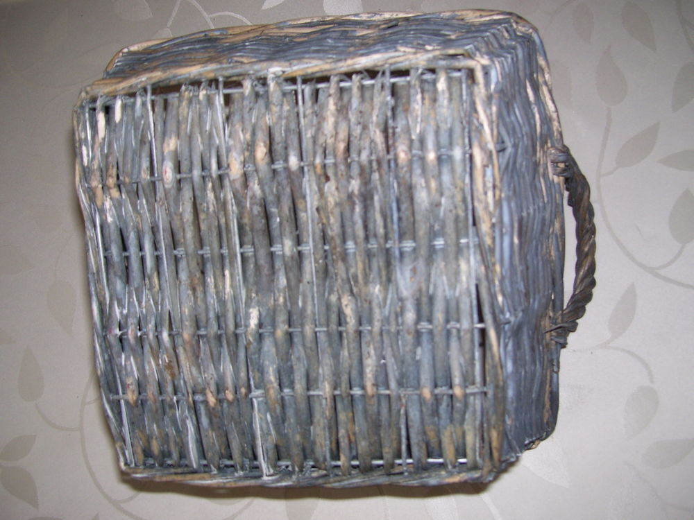 Panier osier gris 32x27 cm Hauteur 13 cm Dcoration