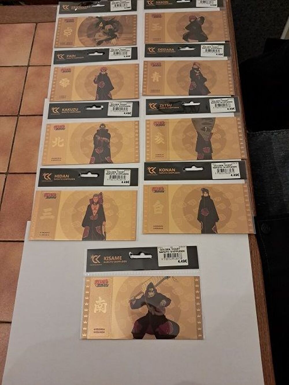 Gold ticket NARUTO billet or manga anime n&deg;2 japon ninja goo 