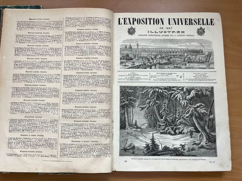 Lot 2 livres exposition universelle de Paris 1867 