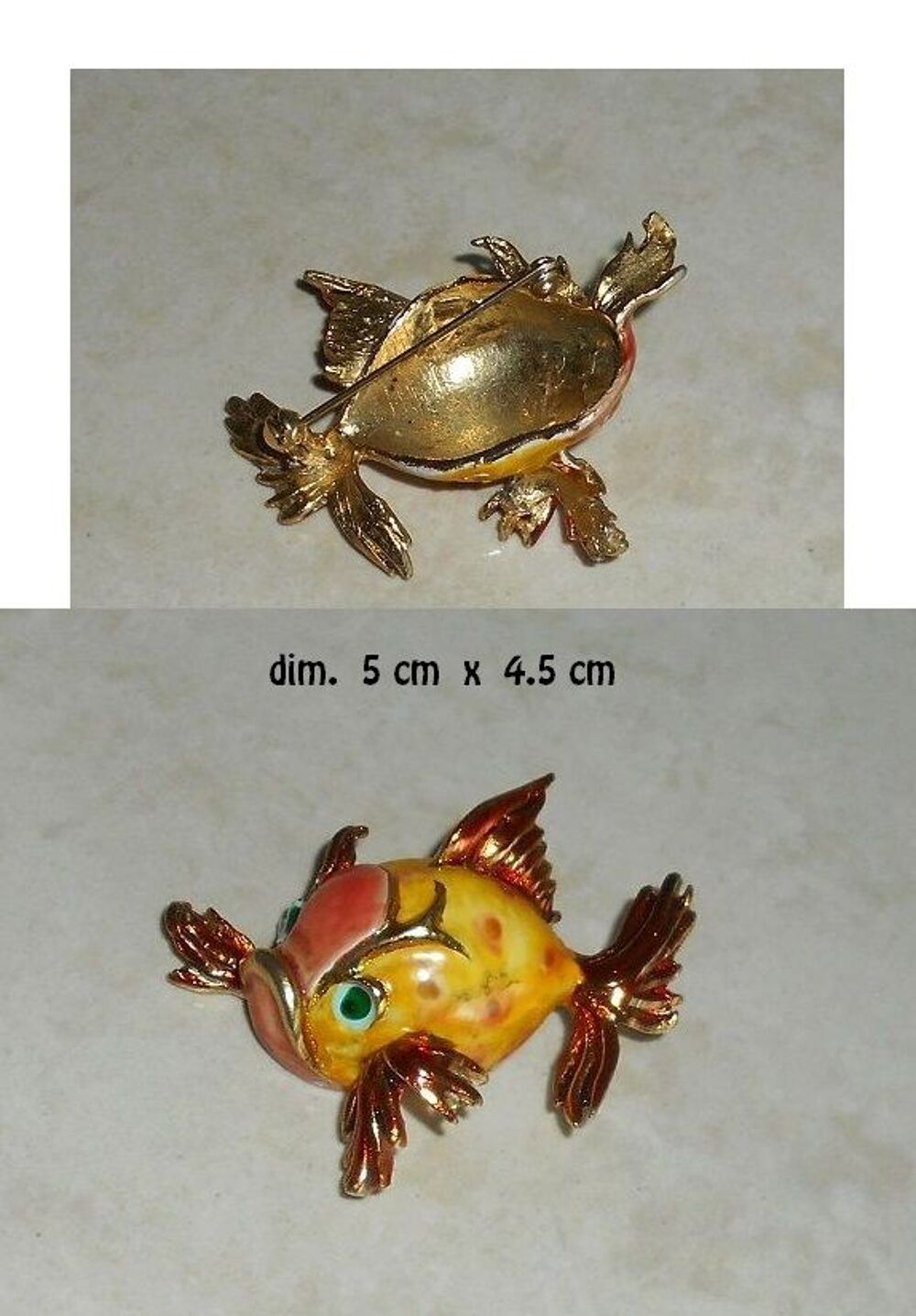 Broche vintage poisson &eacute;mail 
Bijoux et montres