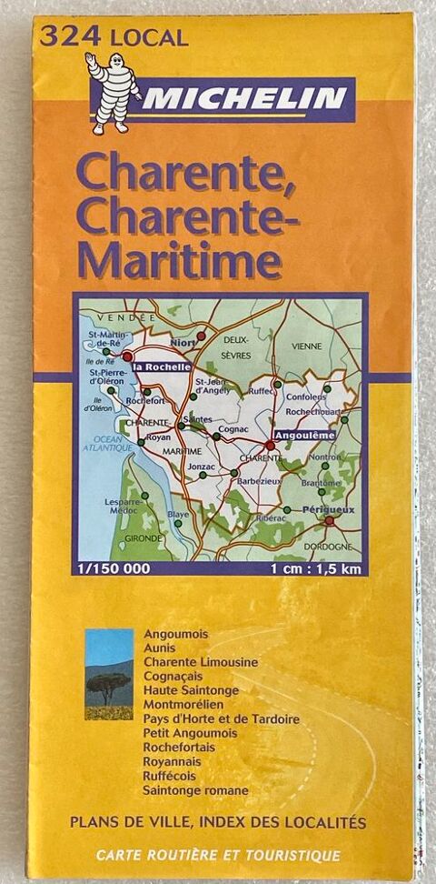 Carte routire Charente - Charente Maritime N 324  Michelin 2 Jou-ls-Tours (37)
