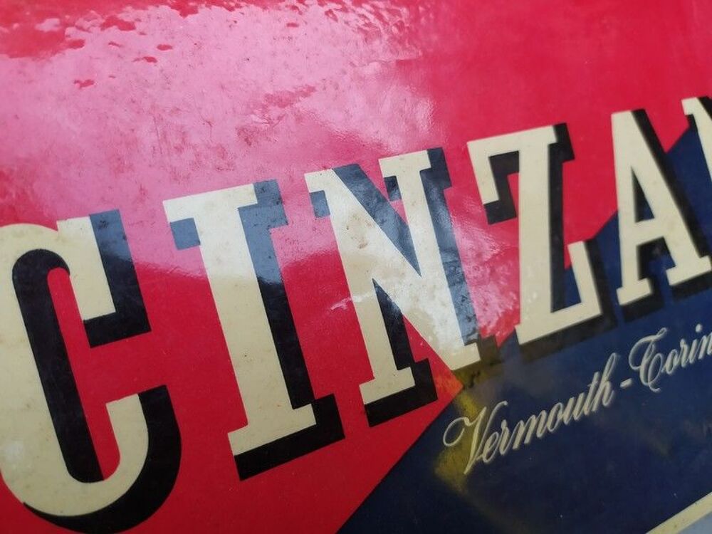 Ancienne Plaque Glacoide Cinzano Vermouth- Torino Milan 