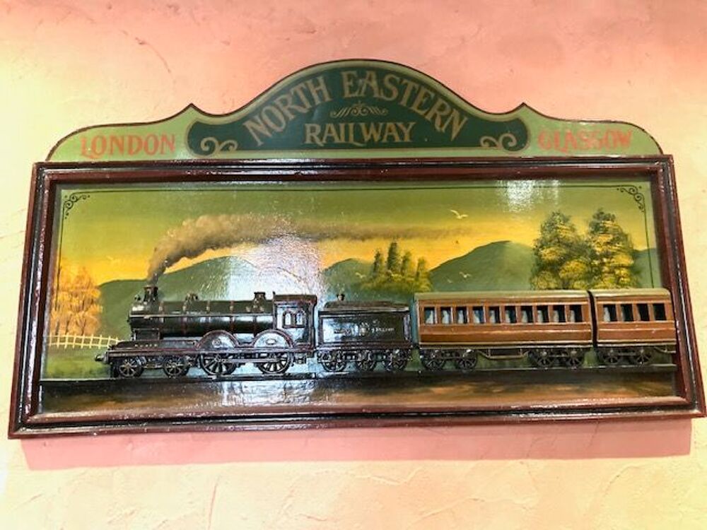 Tableau ancien Anglais sur les chemins de fer 
