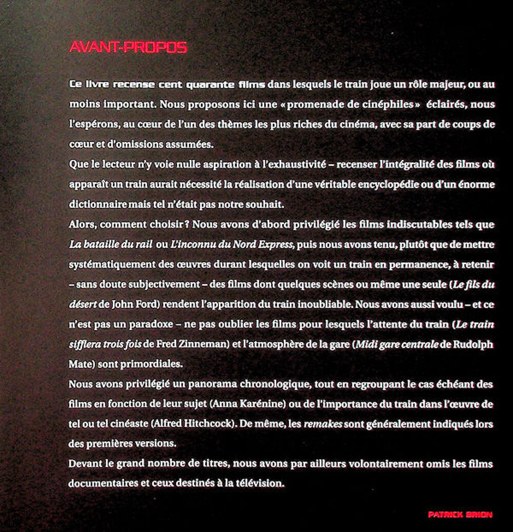 LE TRAIN FAIT SON CINEMA en 248 pages (Riveneuve Collection Livres et BD
