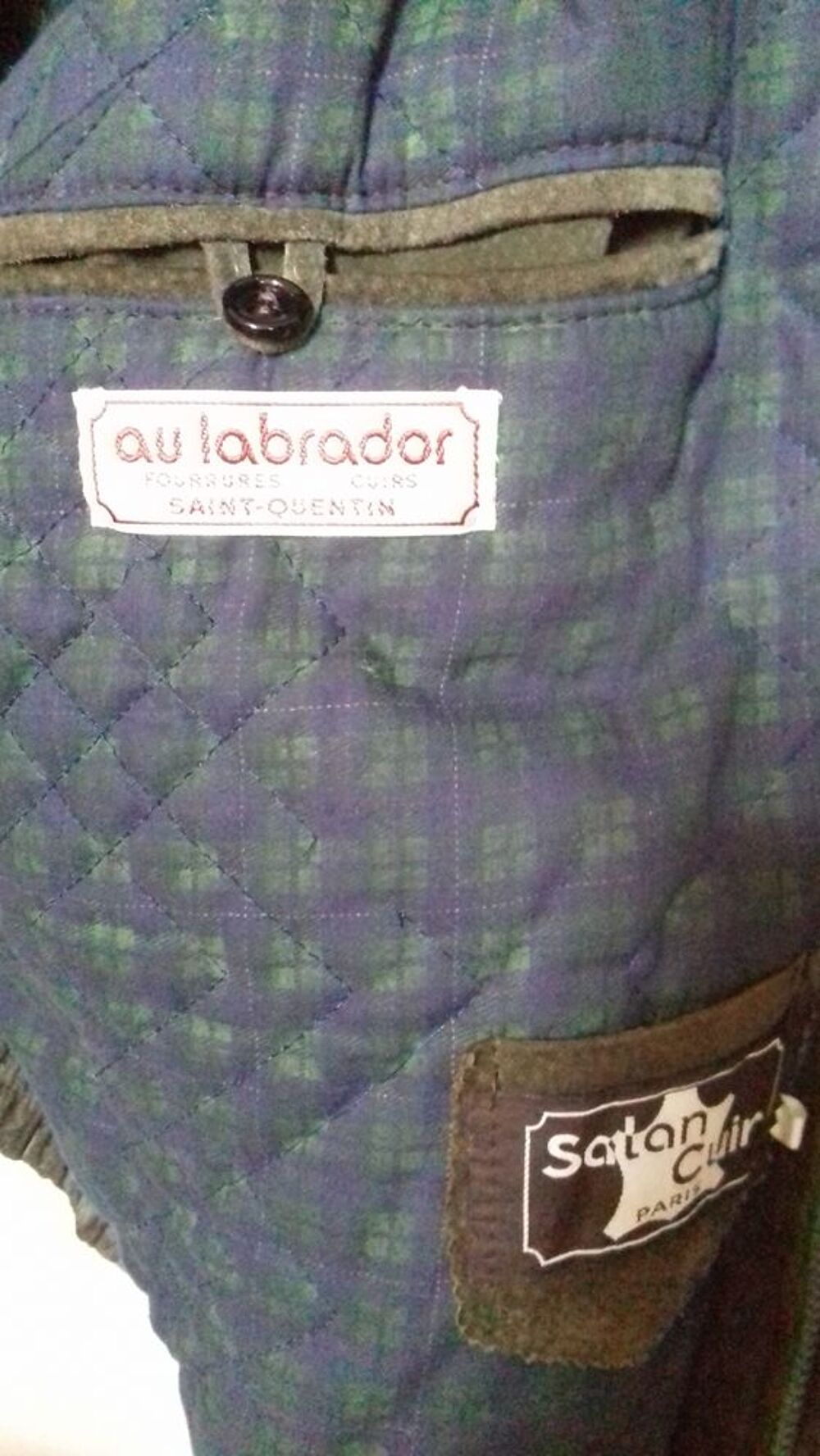 Blouson peau vert bronze Vêtements