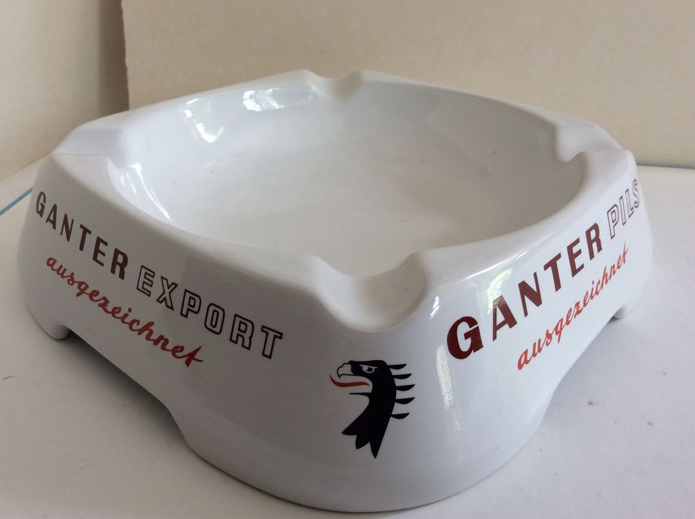 Cendrier Ganter Pils porcelaine Fischer 