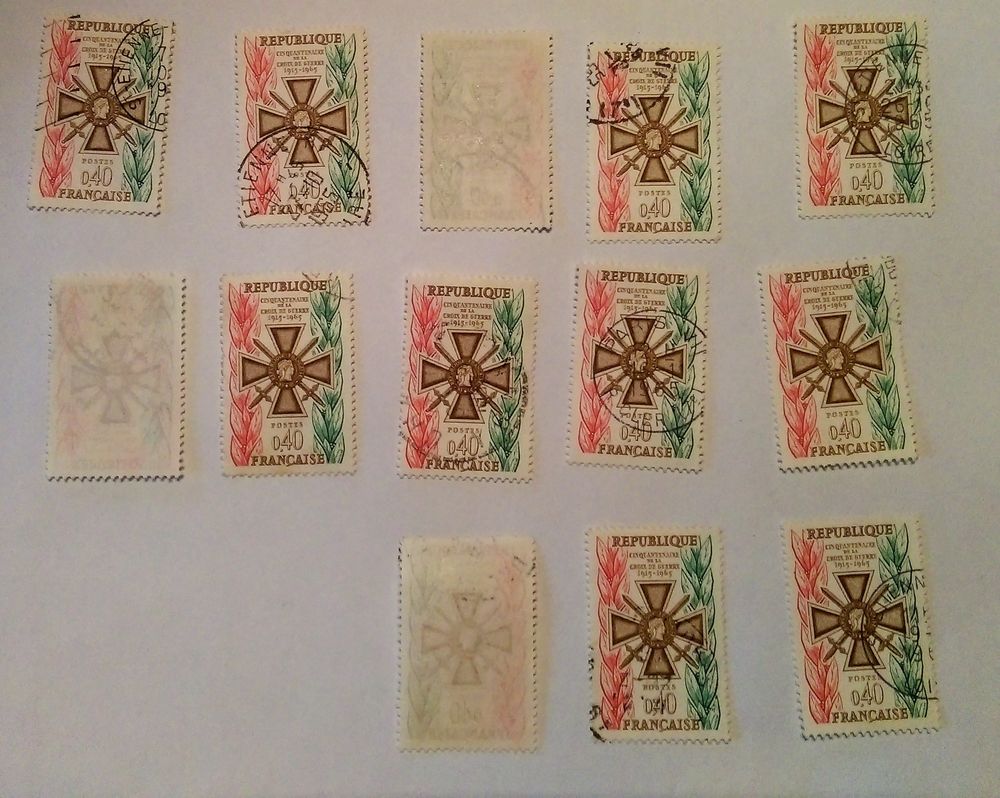 timbre france Cinquantenaire de la Croix de Guerre 0,40F - 
